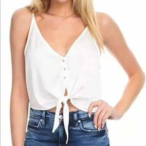 Free People Two Tie for You Brami Tank Top - white button up cami *NWT*